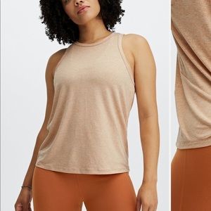 Fabletics Blake Open Back Twist Tank - Desert Heather XXL